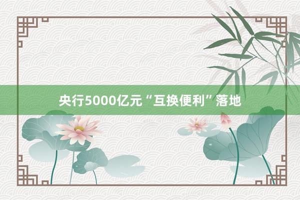 央行5000亿元“互换便利”落地