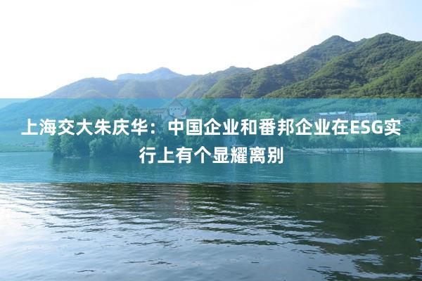 上海交大朱庆华：中国企业和番邦企业在ESG实行上有个显耀离别