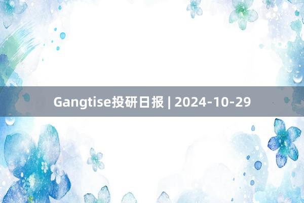 Gangtise投研日报 | 2024-10-29